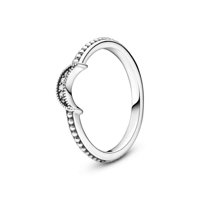 PANDORA JEWELS CRESCENT MOON BEADED - RING - Size 48  (199156C01-48)