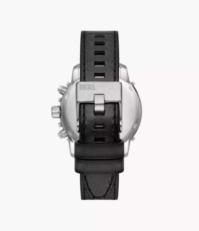 Diesel Griffed Chronograph Black Leather Men's Watch (DZ4603)