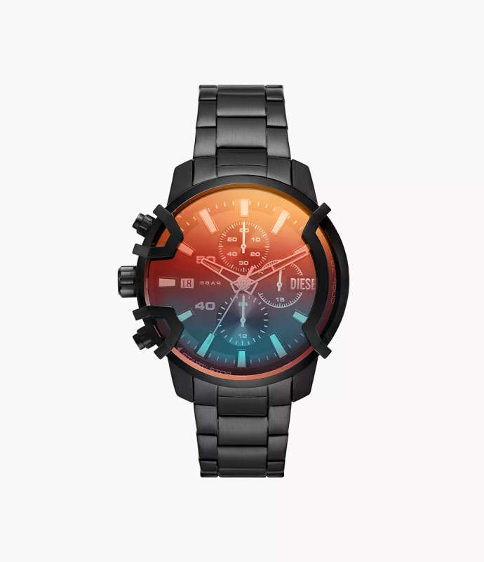 Diesel Griffed Chronograph Black Stainless Steel Men's Watch (DZ4605)