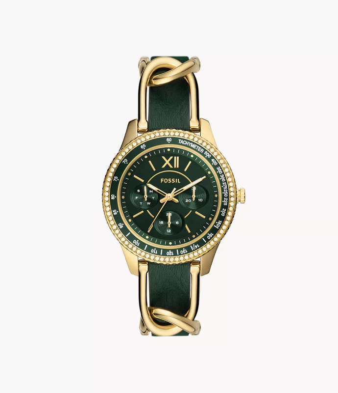 Fossil Stella Multifunction Green Eco Leather Watch (ES5243)
