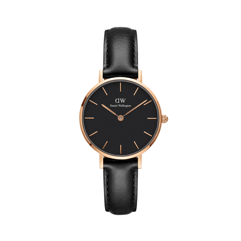 Daniel Wellington Women's Watch - Sheffield Brown Leather (DW00100224) - Rose gold case, black dial