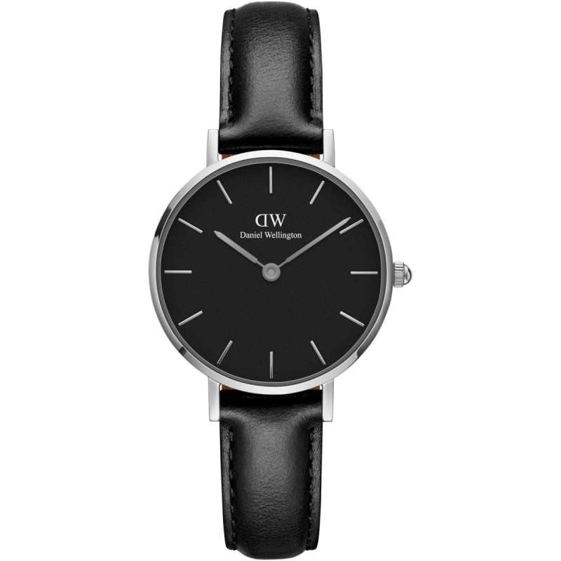 Daniel Wellington Women's Watch - Sheffield Brown Leather (DW00100236) - Silver Case, black dial