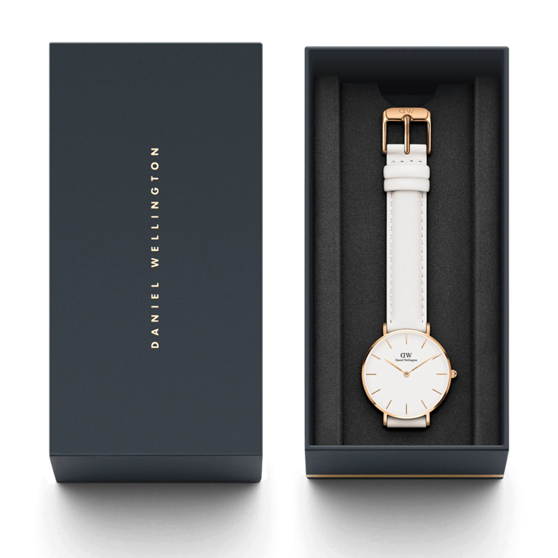 Daniel Wellington Women's Watch - Bondi White Leather (DW00100249) - Rose Gold