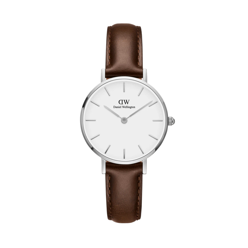 Daniel Wellington Women's classic petite bristol Watch with dark brown leather Strap