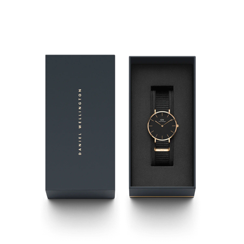 Daniel Wellington Petite Cornwall Rose Gold Women's Watch (DW00100247) - Black Dial