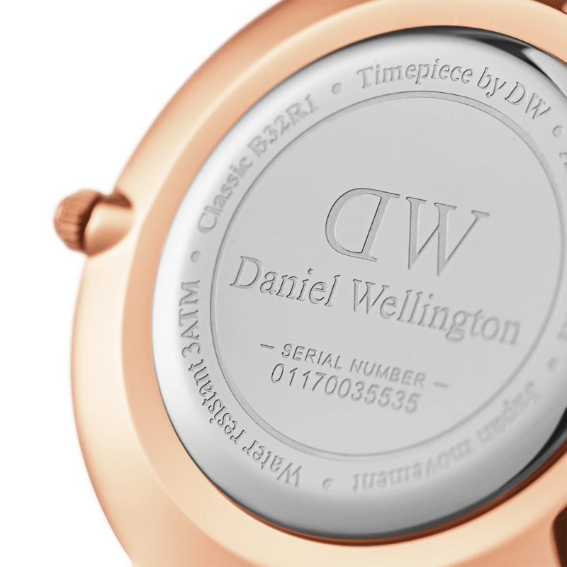 Daniel Wellington Petite Melrose Rose Gold Women's Watch (DW00100161) - Black Dial & Mesh Bracelet