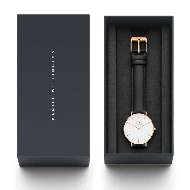 Daniel Wellington Women's Watch - Sheffield Brown Leather (DW00100230) - Rose Gold Case, white dial