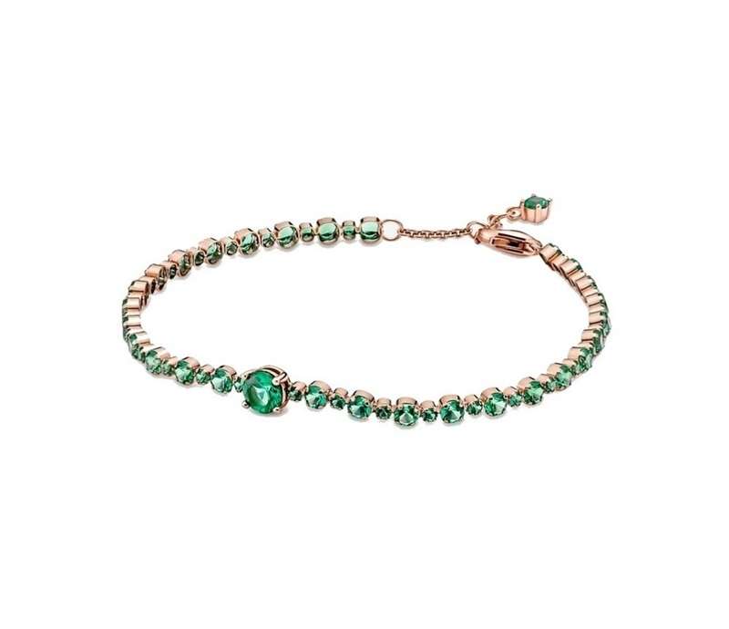 PANDORA JEWELS SPARKLING GREEN TENNIS - Size 16 * (580044C01-16)
