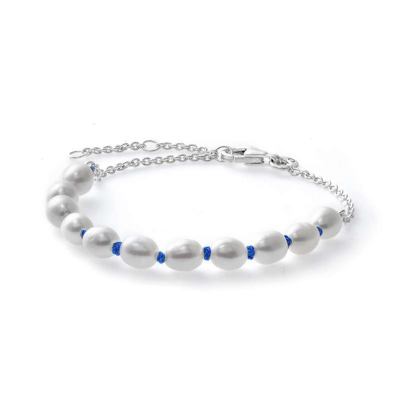 PANDORA JEWELS TREATED FRESHWATER CULTURED PEARL BLUE CORD - Size 16  (591689C01-16)