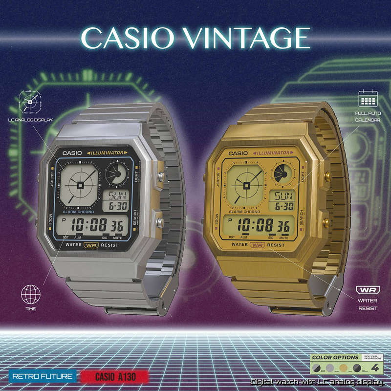 CASIO VINTAGE RETRO FUTURE EDGY COLLECTION - FULL GOLD (A130WEG-9AEF)