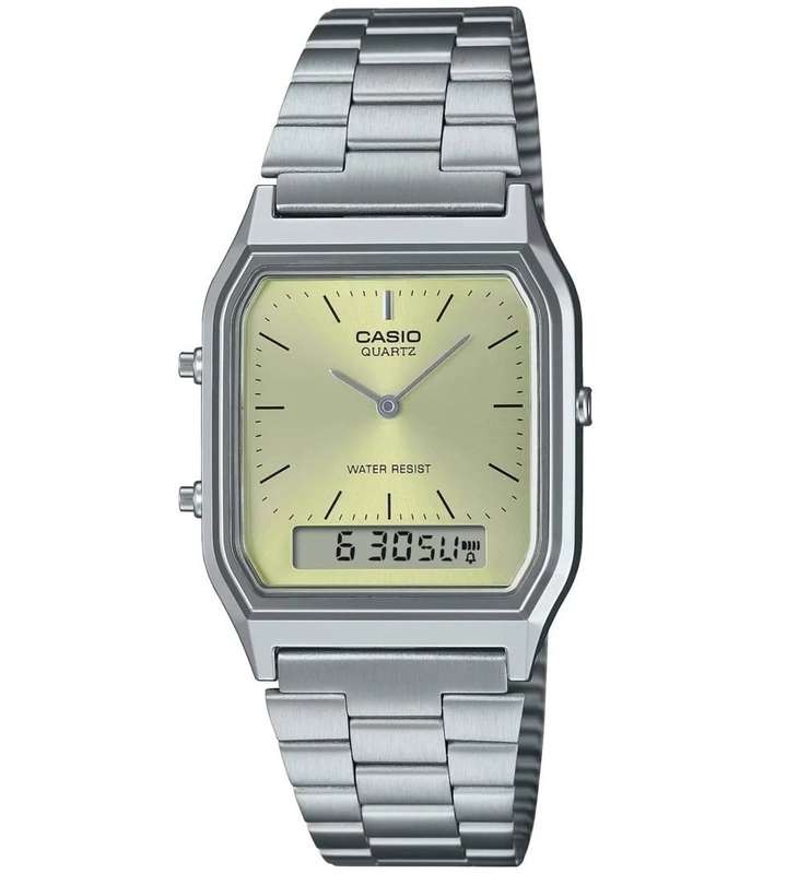 CASIO VINTAGE EDGY COLLECTION SUNRAY DIAL - GREEN LEMON (AQ-230A-9AMQYES)