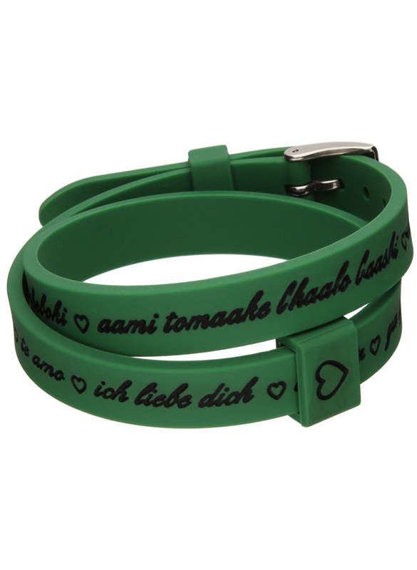 Il-mezzometro Jewels unisex silicone Bracelet (bm1704) - love you silver Collection - green
