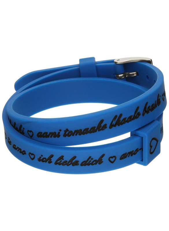 Il Mezzometro I Love You Silver Buckle Edition - Blue - Bracciale In Silicone/silicone Bracelet (...