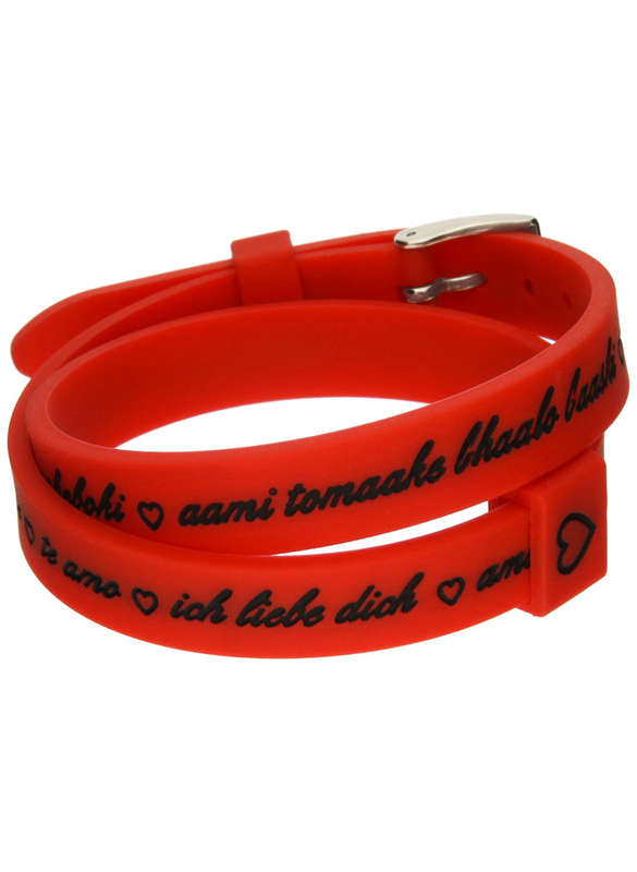 Il-Mezzometro Jewels Unisex Silicone Bracelet (BM1709) - Love you Silver collection - Red
