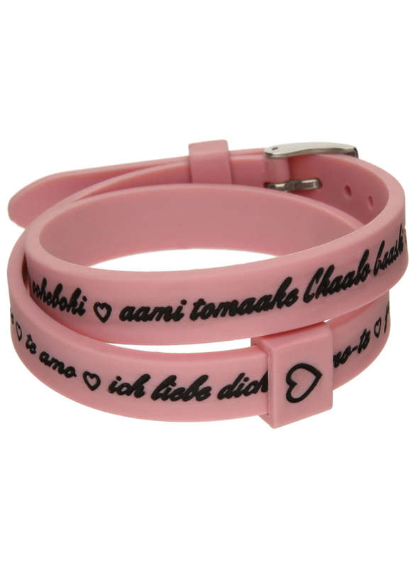 Il Mezzometro I Love You Silver Buckle Edition - Pink - Bracciale In Silicone/silicone Bracelet (...