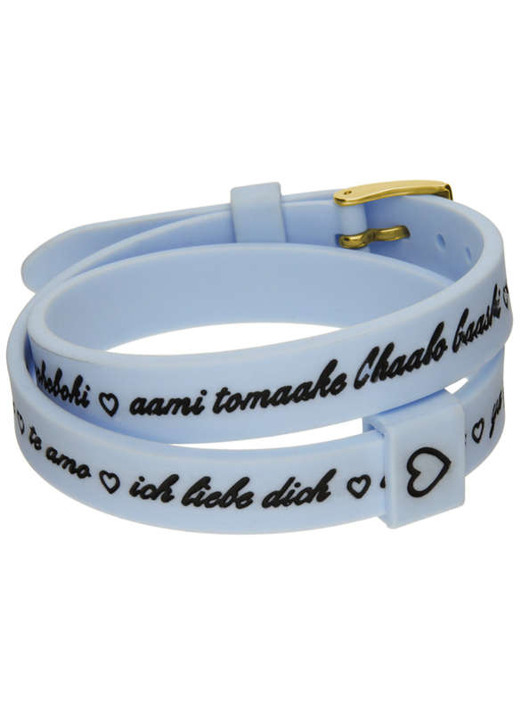 Il-Mezzometro Jewels Unisex Silicone Bracelet (BMG1706) - Love you Gold collection - Light Blue
