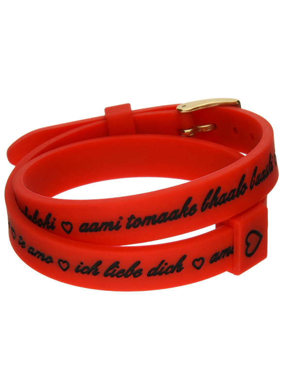 Il-mezzometro Jewels unisex silicone Bracelet (bmg1709) - love you gold Collection - red