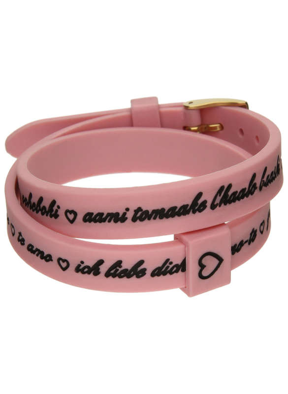Il Mezzometro I Love You Gold Buckle Edition - Pink - Bracciale In Silicone/silicone Bracelet (BM...