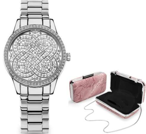 Daisy Dixon Women's Watch + Clutch Bag (DD182SM) - Lily Collection