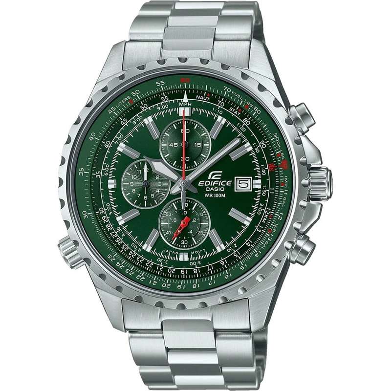 CASIO EDIFICE SLIDE RULE XL CHRONO - GREEN (EF-527D-3AVUEF)