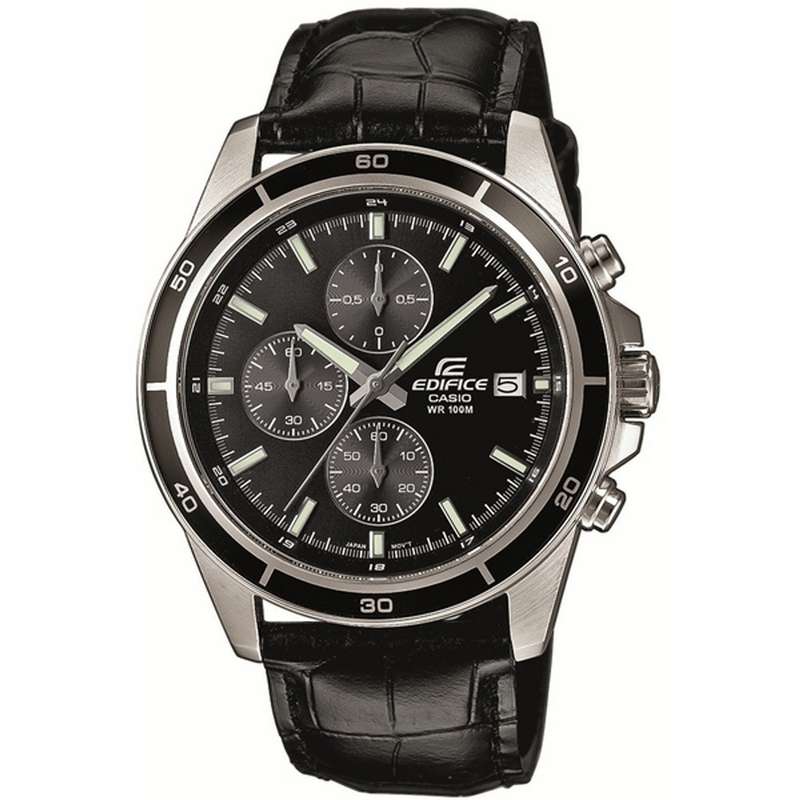 CASIO EDIFICE CLASSIC CHRONOGRAPH LEATHER- ALL BLACK (EFR-526L-1AVUEF)