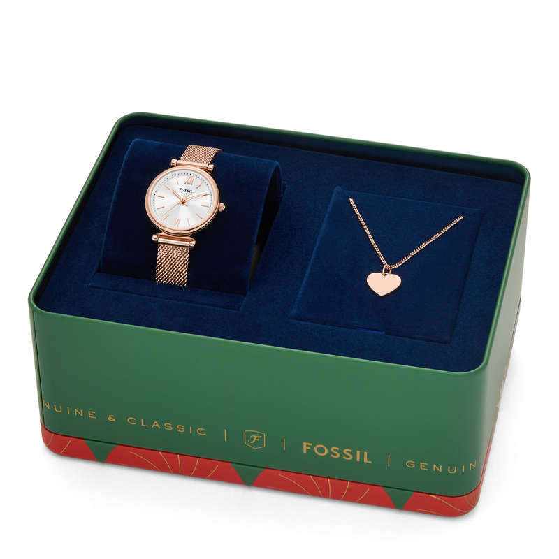 Fossil Carlie Set + Necklace Womens Watch (ES5314SET)
