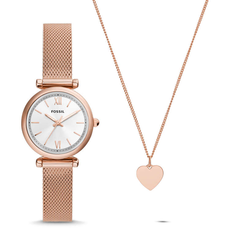 Fossil Carlie Set + Necklace Womens Watch (ES5314SET)