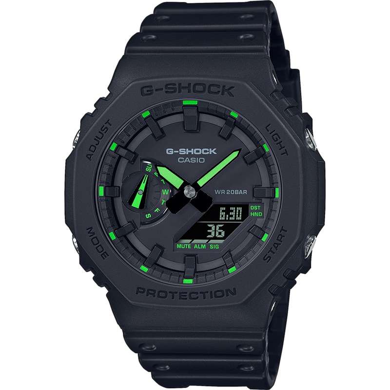 CASIO G-SHOCK OAK - Neon Green Index (GA-2100-1A3ER)