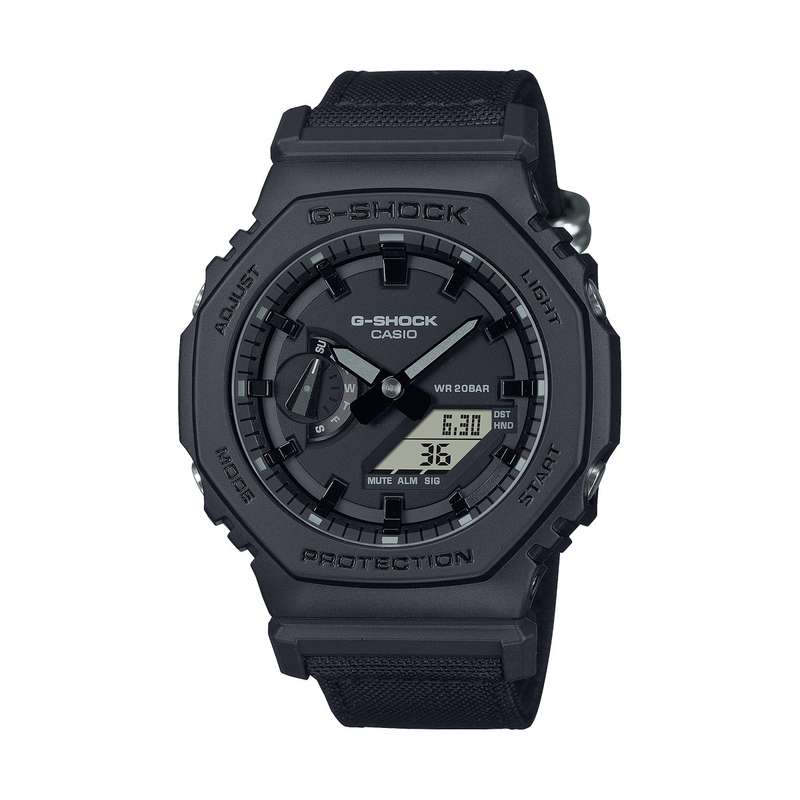 CASIO G-SHOCK OAK BLACK CORDURA ECO FABRIC STRAP (GA-2100BCE-1AER)
