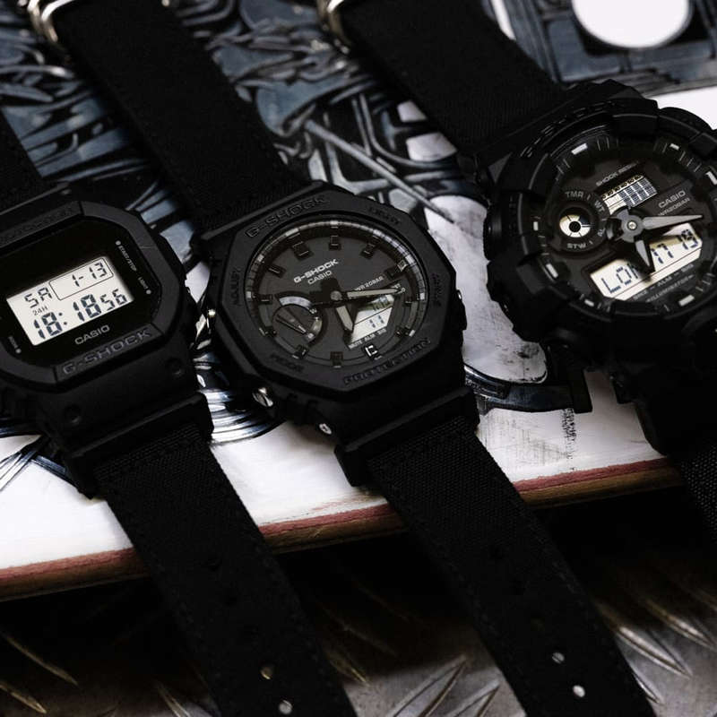 CASIO G-SHOCK OAK BLACK CORDURA ECO FABRIC STRAP (GA-2100BCE-1AER)