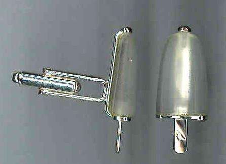 AMBROSINI JEWELS -  GEMELLI ARGENTO 925Â° ghiacciolo finitura bianca pietra ghiaccio (GG 02 01 06)