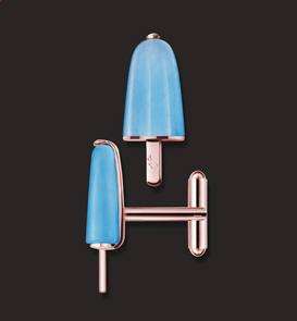 AMBROSINI JEWELS -  GEMELLI ARGENTO 925Â° ghiacciolo finitura rosÃ© pietra azzurra (GG 02 02 01)