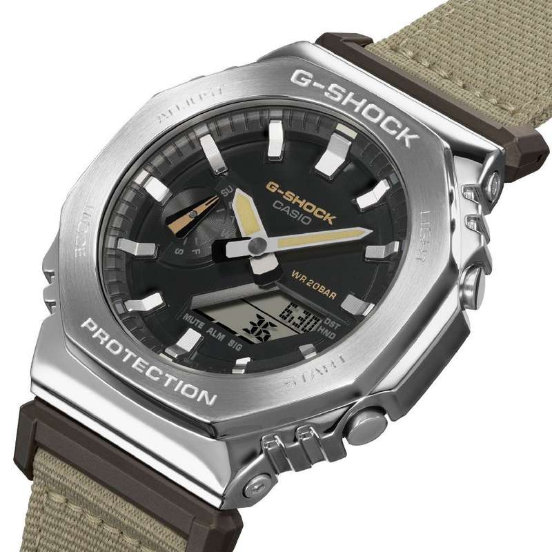 CASIO G-SHOCK OAK  METAL COVERED - UTILITY SERIE KHAKI BEIGE (GM-2100C-5AER)
