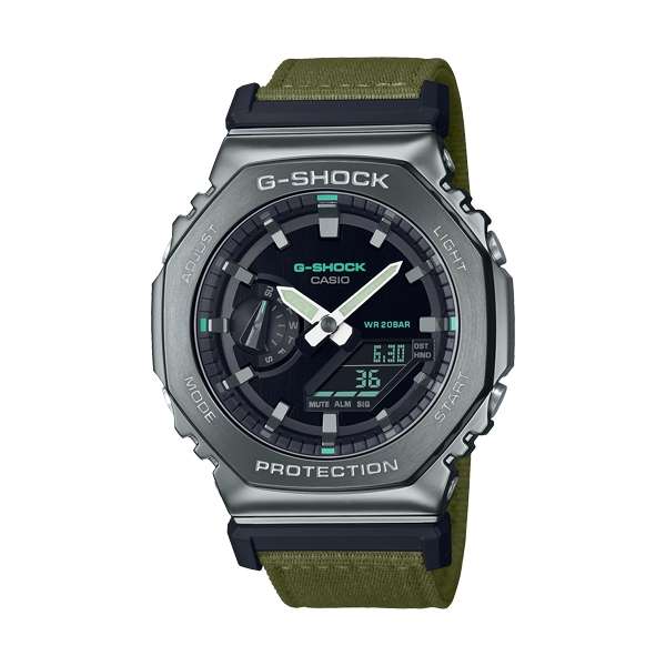 CASIO G-SHOCK OAK  METAL COVERED - UTILITY SERIE KHAKI GREEN (GM-2100CB-3AER)