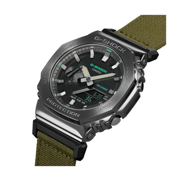 CASIO G-SHOCK OAK  METAL COVERED - UTILITY SERIE KHAKI GREEN (GM-2100CB-3AER)