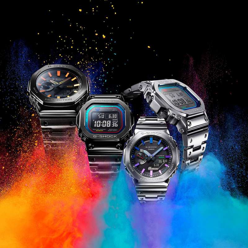 CASIO G-SHOCK OAK FULL METAL - BLACK POLYCHROMATIC ACCENTS SERIE (GM-B2100BPC-1AER)