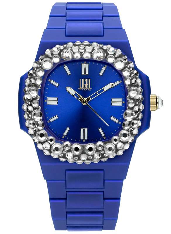 LIGHT TIME VELVET NAUTILUS - Blue Clear Strass (L512-BL-1)