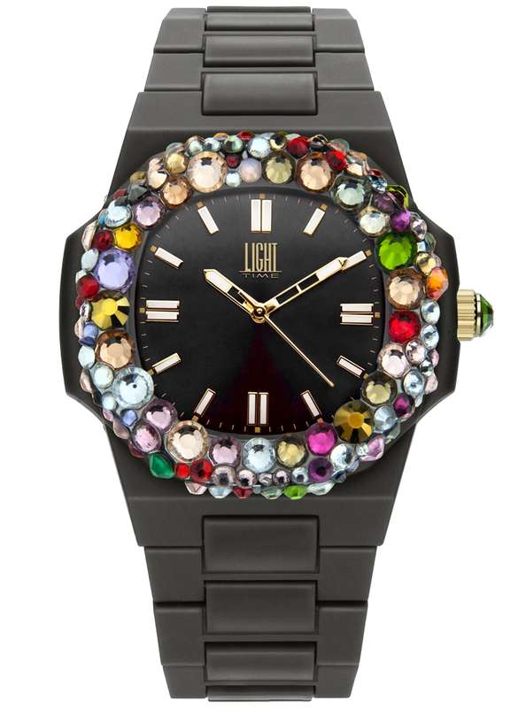 LIGHT TIME VELVET NAUTILUS - Black Rainbow Strass (L512-NE-2)
