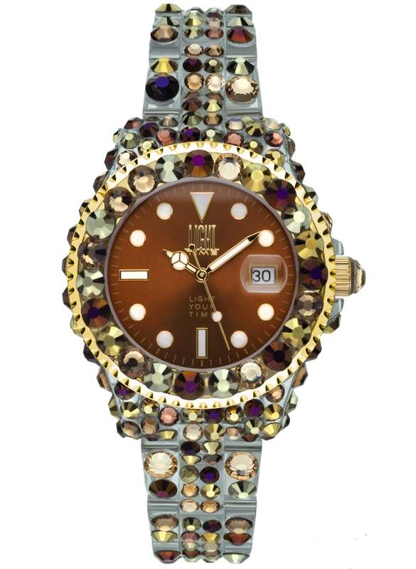 LIGHT TIME MEDITERRANEO - Full Strass / Brown (L603Z)