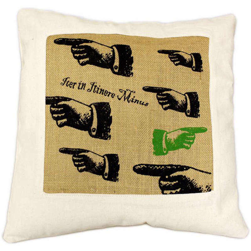 CUSCINI LETTERARI - Copricuscino in Juta lavata / Cotton pillow case  e Juta lavata ITER IN ITINE...