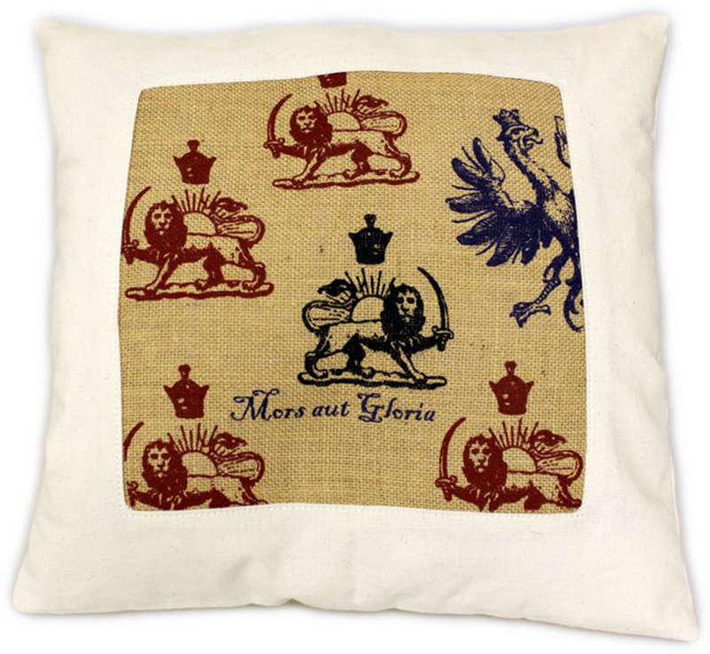 CUSCINI LETTERARI - Copricuscino in Juta lavata / Cotton pillow case  e Juta lavata MORS AUT GLOR...