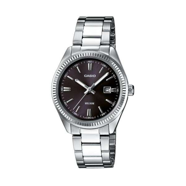 CASIO COLLECTION LADY DATE - BLACK (LTP-1302PD-1A1VEG)