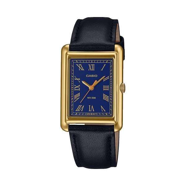 CASIO COLLECTION LADY TANK, GOLD, LEATHER - BLUE (LTP-B165GL-2BVEF)