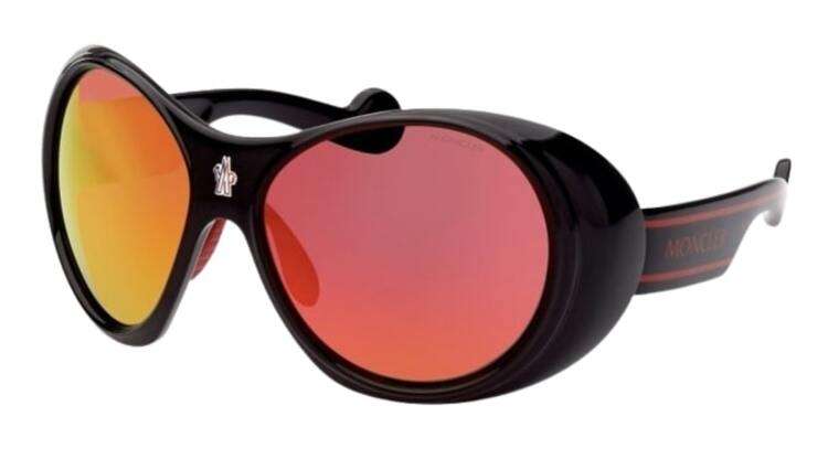 MONCLER SUNGLASSES BLACK & RED OVAL ***SPECIAL PRICE*** (ML0148 6401C)