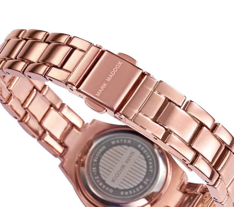 Mark Maddox Unisex Watch (Mm0019-77)-Pink Gold