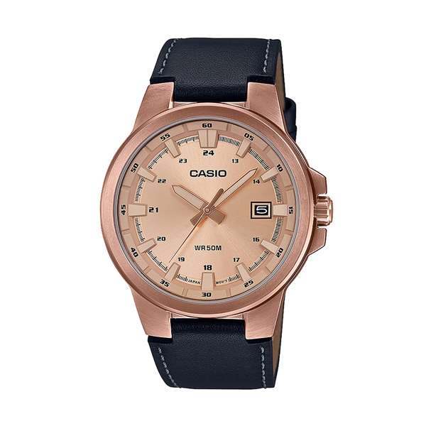 CASIO COLLECTION 3D - LEATHER, ROSE GOLD (MTP-E173RL-5AVEF)