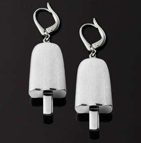 AMBROSINI JEWELS -  ORECCHINI ARGENTO 925Â°  ghiacciolo finitura bianca pietra bianca medi (21x...