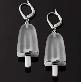 AMBROSINI JEWELS -  ORECCHINI ARGENTO 925Â°  ghiacciolo finitura bianca pietra ghiaccio medi (2...