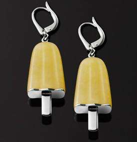 AMBROSINI JEWELS -  ORECCHINI ARGENTO 925Â°  ghiacciolo finitura bianca pietra gialla medi (21x...