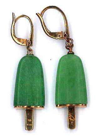 AMBROSINI JEWELS -  ORECCHINI ARGENTO 925Â°  ghiacciolo finitura rosÃ© pietra verde medi (21x...